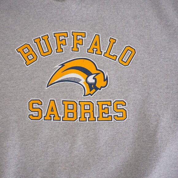 VTG 90s Hanes Beefy-T No Shrink Buffalo Sabers NHL Hoodie Pullover Sweatshirt XL - Picture 9 of 11